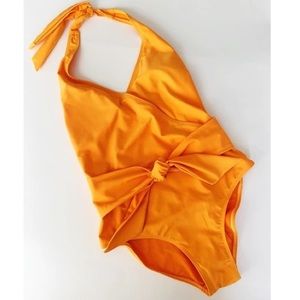 Orange one piece bathing suit